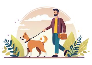 illustration d'entrainement sportif pour chien