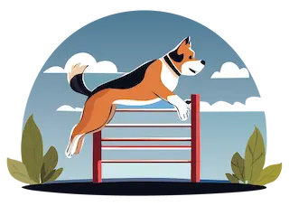 Illustration d'un chien et son nouveau propriétaire