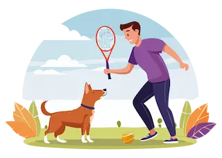 Illustration d'un chien sur un podium