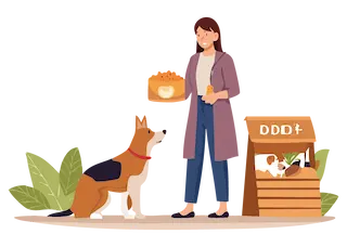 Illustration d'un expert en comportement canin